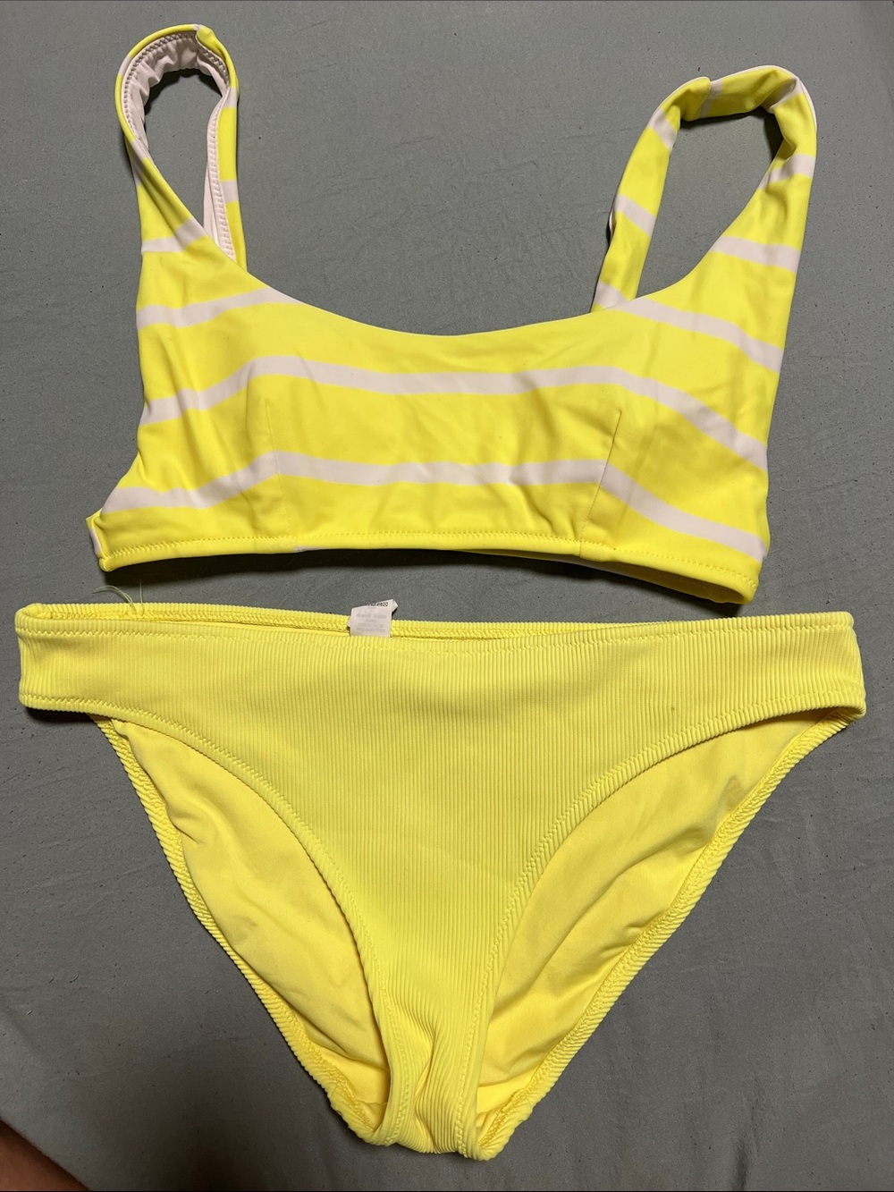 aerie Yellow & White Striped Bikini Set